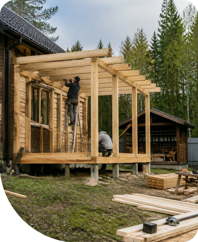 Строительство пристроек и построек на участке в Тайшете